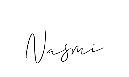 How to make Nasmi signature? Allison_Script is a professional autograph style. Create handwritten signature for Nasmi name. Nasmi signature style 2 images and pictures png