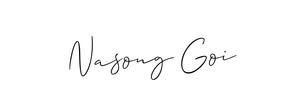 The best way (Allison_Script) to make a short signature is to pick only two or three words in your name. The name Nasong Goi include a total of six letters. For converting this name. Nasong Goi signature style 2 images and pictures png