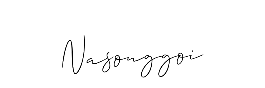 Also You can easily find your signature by using the search form. We will create Nasonggoi name handwritten signature images for you free of cost using Allison_Script sign style. Nasonggoi signature style 2 images and pictures png