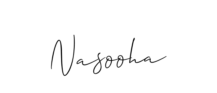 It looks lik you need a new signature style for name Nasooha. Design unique handwritten (Allison_Script) signature with our free signature maker in just a few clicks. Nasooha signature style 2 images and pictures png