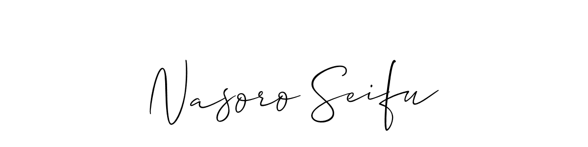 Use a signature maker to create a handwritten signature online. With this signature software, you can design (Allison_Script) your own signature for name Nasoro Seifu. Nasoro Seifu signature style 2 images and pictures png
