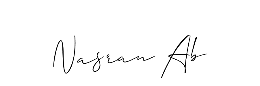 Also we have Nasran Ab name is the best signature style. Create professional handwritten signature collection using Allison_Script autograph style. Nasran Ab signature style 2 images and pictures png