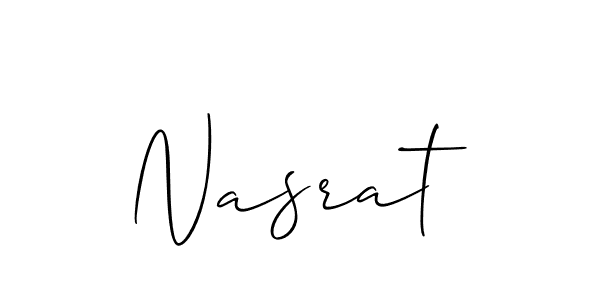 It looks lik you need a new signature style for name Nasrat. Design unique handwritten (Allison_Script) signature with our free signature maker in just a few clicks. Nasrat signature style 2 images and pictures png