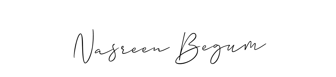 How to make Nasreen Begum signature? Allison_Script is a professional autograph style. Create handwritten signature for Nasreen Begum name. Nasreen Begum signature style 2 images and pictures png