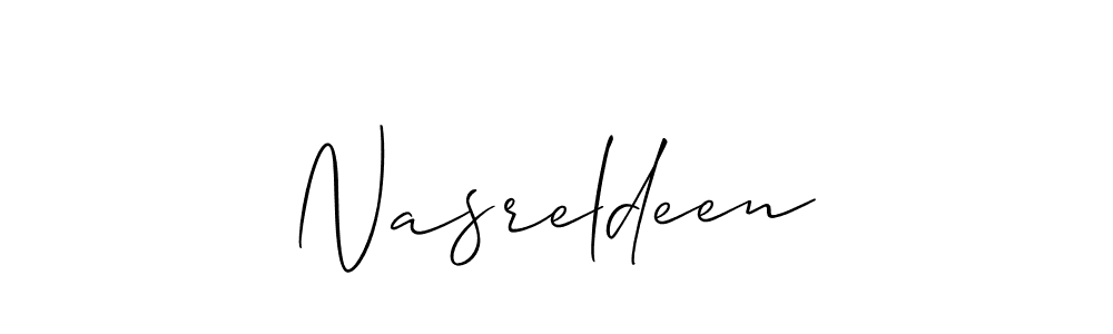 Best and Professional Signature Style for Nasreldeen. Allison_Script Best Signature Style Collection. Nasreldeen signature style 2 images and pictures png