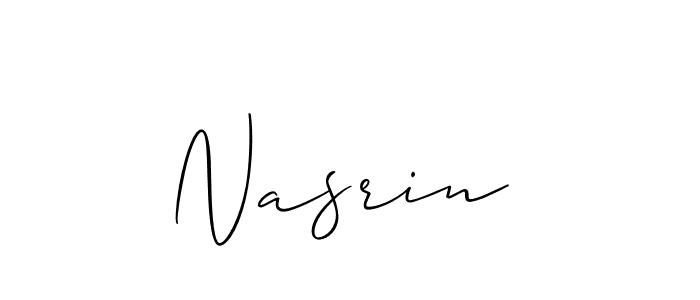 Design your own signature with our free online signature maker. With this signature software, you can create a handwritten (Allison_Script) signature for name Nasrin . Nasrin  signature style 2 images and pictures png