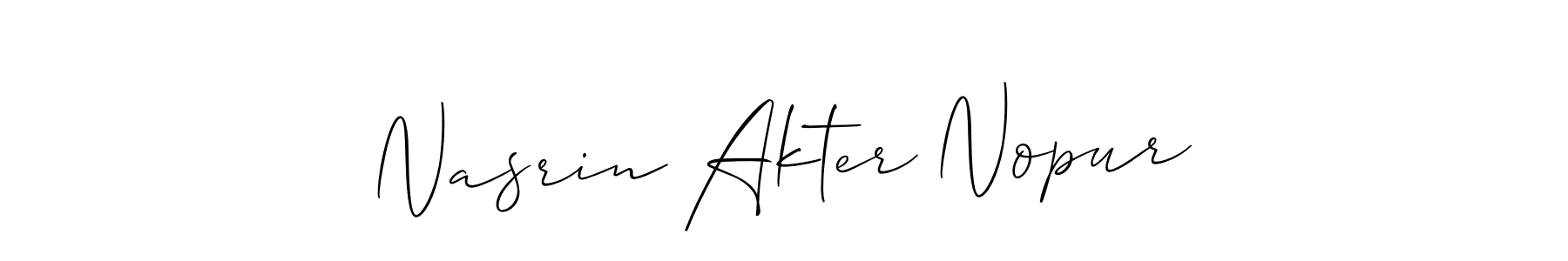 How to make Nasrin Akter Nopur signature? Allison_Script is a professional autograph style. Create handwritten signature for Nasrin Akter Nopur name. Nasrin Akter Nopur signature style 2 images and pictures png