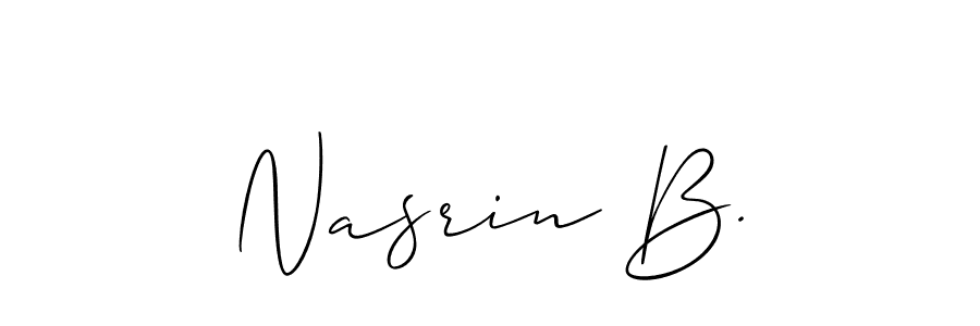 Use a signature maker to create a handwritten signature online. With this signature software, you can design (Allison_Script) your own signature for name Nasrin B.. Nasrin B. signature style 2 images and pictures png