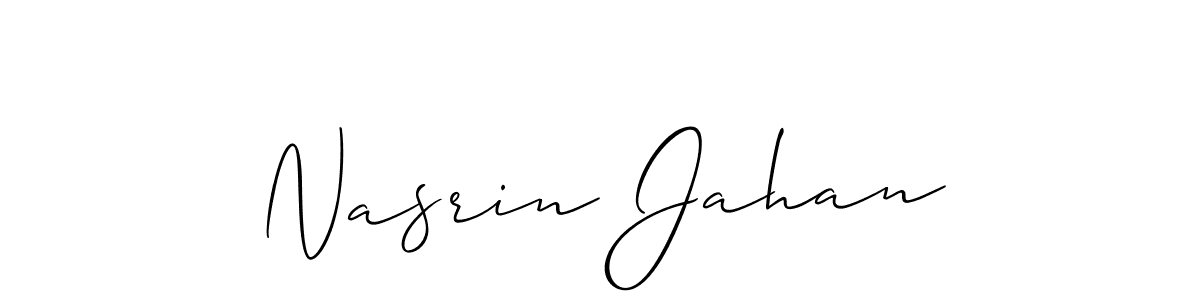Use a signature maker to create a handwritten signature online. With this signature software, you can design (Allison_Script) your own signature for name Nasrin Jahan. Nasrin Jahan signature style 2 images and pictures png