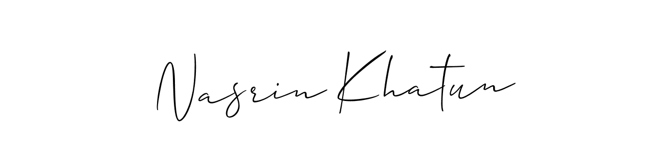 if you are searching for the best signature style for your name Nasrin Khatun. so please give up your signature search. here we have designed multiple signature styles  using Allison_Script. Nasrin Khatun signature style 2 images and pictures png