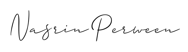 A sleek calligraphic signature for name Nasrin Perween utilizing Allison_Script styling. Great for adding personal signatures to photos and art. Nasrin Perween signature style 2 images and pictures png
