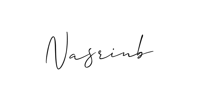 How to make Nasrinb name signature. Use Allison_Script style for creating short signs online. This is the latest handwritten sign. Nasrinb signature style 2 images and pictures png