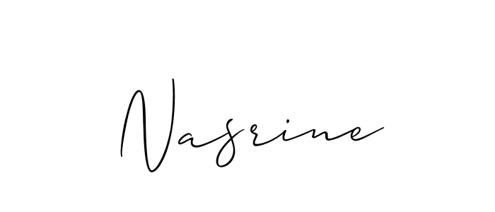 Create a beautiful signature design for name Nasrine. With this signature (Allison_Script) fonts, you can make a handwritten signature for free. Nasrine signature style 2 images and pictures png