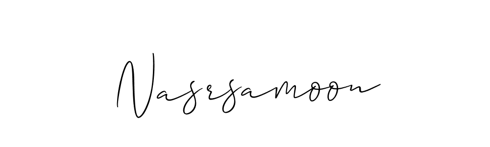 Use a signature maker to create a handwritten signature online. With this signature software, you can design (Allison_Script) your own signature for name Nasrsamoon. Nasrsamoon signature style 2 images and pictures png