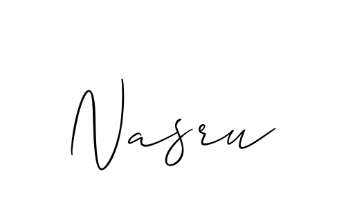 How to make Nasru signature? Allison_Script is a professional autograph style. Create handwritten signature for Nasru name. Nasru signature style 2 images and pictures png