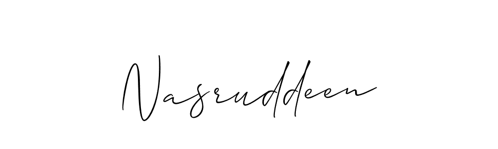 Use a signature maker to create a handwritten signature online. With this signature software, you can design (Allison_Script) your own signature for name Nasruddeen. Nasruddeen signature style 2 images and pictures png