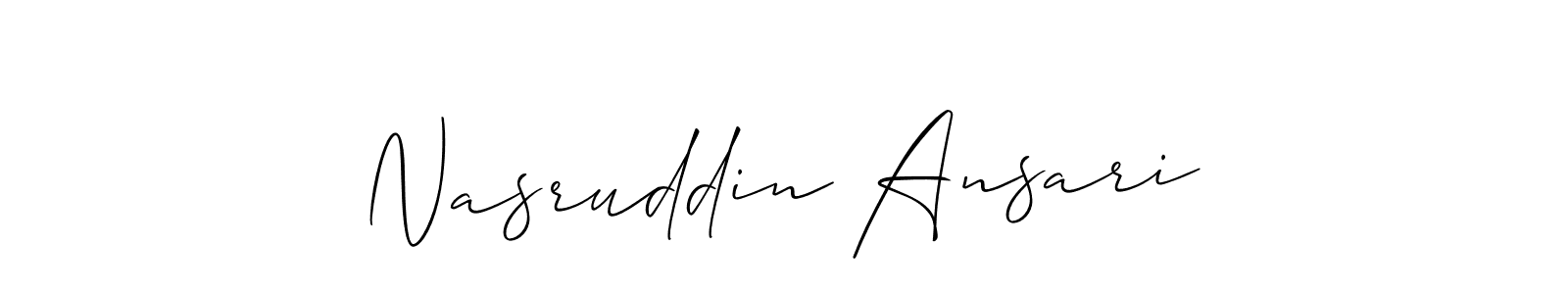 Use a signature maker to create a handwritten signature online. With this signature software, you can design (Allison_Script) your own signature for name Nasruddin Ansari. Nasruddin Ansari signature style 2 images and pictures png