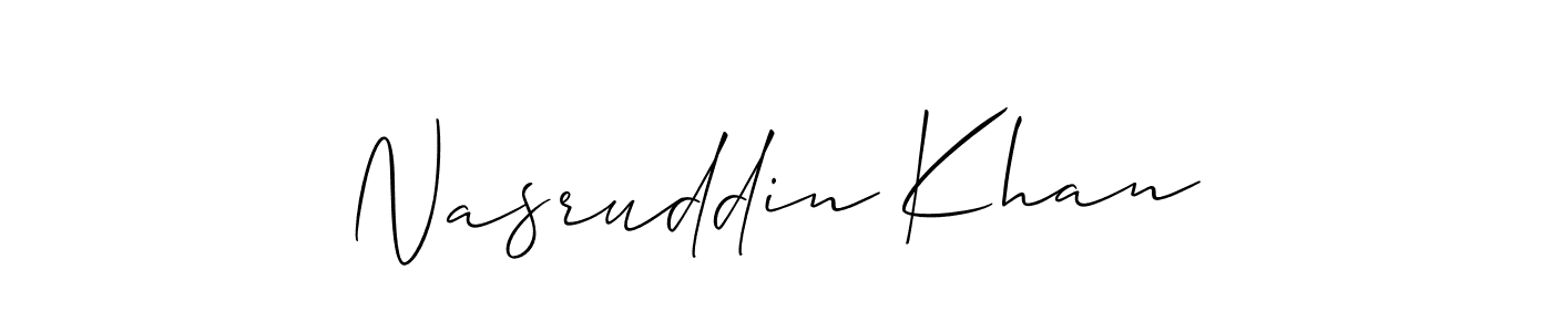 Similarly Allison_Script is the best handwritten signature design. Signature creator online .You can use it as an online autograph creator for name Nasruddin Khan. Nasruddin Khan signature style 2 images and pictures png