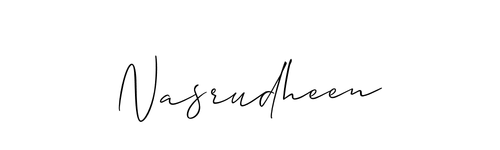 How to make Nasrudheen signature? Allison_Script is a professional autograph style. Create handwritten signature for Nasrudheen name. Nasrudheen signature style 2 images and pictures png