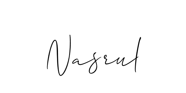 Also we have Nasrul name is the best signature style. Create professional handwritten signature collection using Allison_Script autograph style. Nasrul signature style 2 images and pictures png