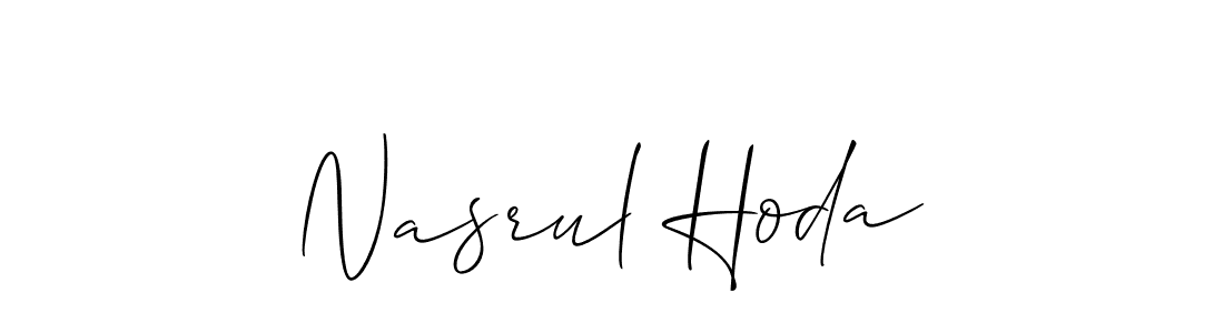 You should practise on your own different ways (Allison_Script) to write your name (Nasrul Hoda) in signature. don't let someone else do it for you. Nasrul Hoda signature style 2 images and pictures png