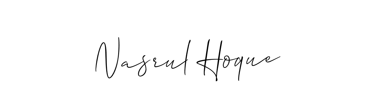 How to make Nasrul Hoque name signature. Use Allison_Script style for creating short signs online. This is the latest handwritten sign. Nasrul Hoque signature style 2 images and pictures png