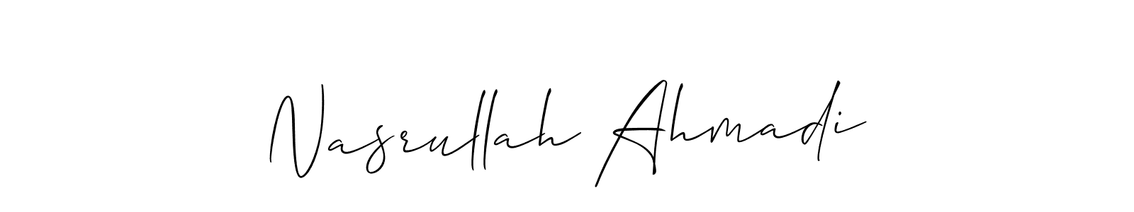 Similarly Allison_Script is the best handwritten signature design. Signature creator online .You can use it as an online autograph creator for name Nasrullah Ahmadi. Nasrullah Ahmadi signature style 2 images and pictures png