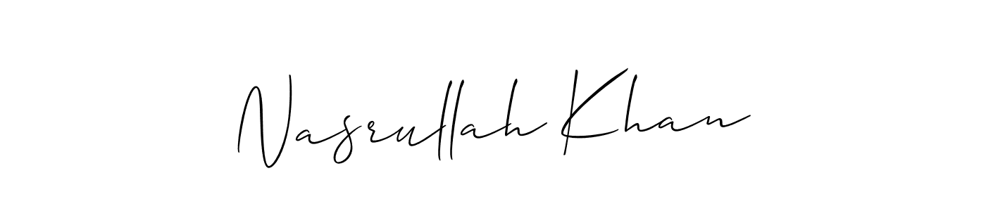 How to make Nasrullah Khan signature? Allison_Script is a professional autograph style. Create handwritten signature for Nasrullah Khan name. Nasrullah Khan signature style 2 images and pictures png