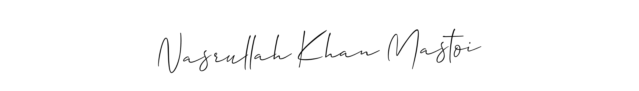 How to Draw Nasrullah Khan Mastoi signature style? Allison_Script is a latest design signature styles for name Nasrullah Khan Mastoi. Nasrullah Khan Mastoi signature style 2 images and pictures png