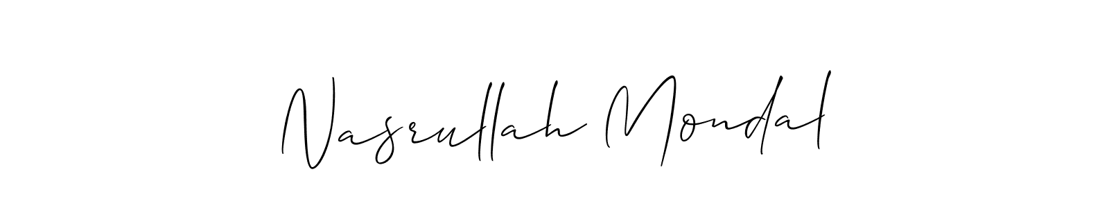The best way (Allison_Script) to make a short signature is to pick only two or three words in your name. The name Nasrullah Mondal include a total of six letters. For converting this name. Nasrullah Mondal signature style 2 images and pictures png