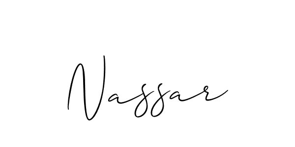 How to make Nassar signature? Allison_Script is a professional autograph style. Create handwritten signature for Nassar name. Nassar signature style 2 images and pictures png