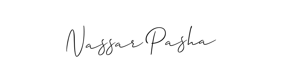 How to make Nassar Pasha signature? Allison_Script is a professional autograph style. Create handwritten signature for Nassar Pasha name. Nassar Pasha signature style 2 images and pictures png