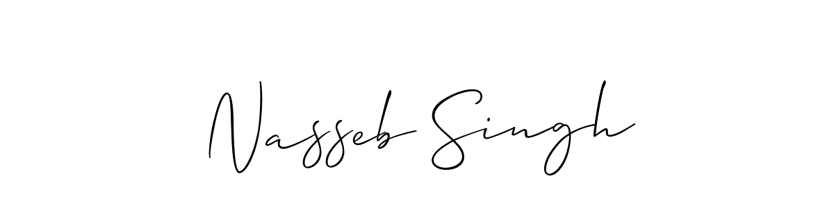 Design your own signature with our free online signature maker. With this signature software, you can create a handwritten (Allison_Script) signature for name Nasseb Singh. Nasseb Singh signature style 2 images and pictures png