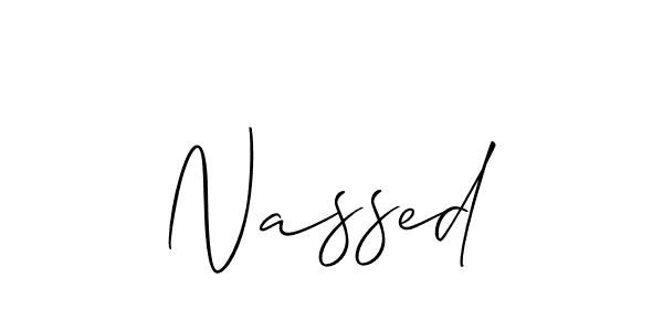 Design your own signature with our free online signature maker. With this signature software, you can create a handwritten (Allison_Script) signature for name Nassed. Nassed signature style 2 images and pictures png