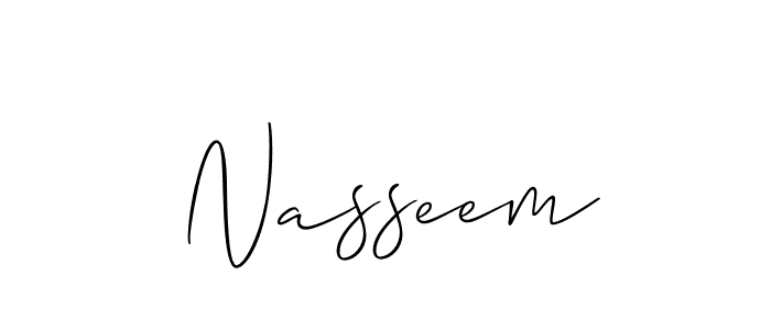 How to make Nasseem name signature. Use Allison_Script style for creating short signs online. This is the latest handwritten sign. Nasseem signature style 2 images and pictures png