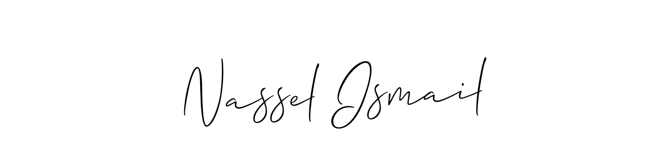 The best way (Allison_Script) to make a short signature is to pick only two or three words in your name. The name Nassel Ismail include a total of six letters. For converting this name. Nassel Ismail signature style 2 images and pictures png
