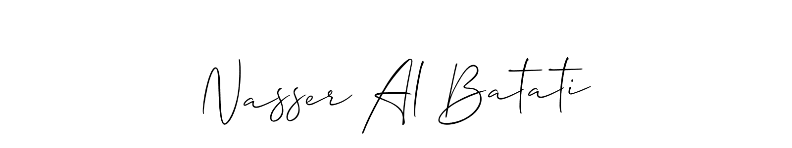 Make a beautiful signature design for name Nasser Al Batati. With this signature (Allison_Script) style, you can create a handwritten signature for free. Nasser Al Batati signature style 2 images and pictures png