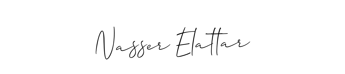 Use a signature maker to create a handwritten signature online. With this signature software, you can design (Allison_Script) your own signature for name Nasser Elattar. Nasser Elattar signature style 2 images and pictures png