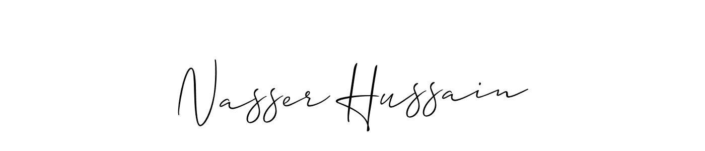 Use a signature maker to create a handwritten signature online. With this signature software, you can design (Allison_Script) your own signature for name Nasser Hussain. Nasser Hussain signature style 2 images and pictures png