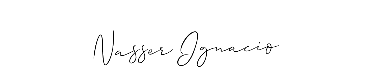 Also You can easily find your signature by using the search form. We will create Nasser Ignacio name handwritten signature images for you free of cost using Allison_Script sign style. Nasser Ignacio signature style 2 images and pictures png