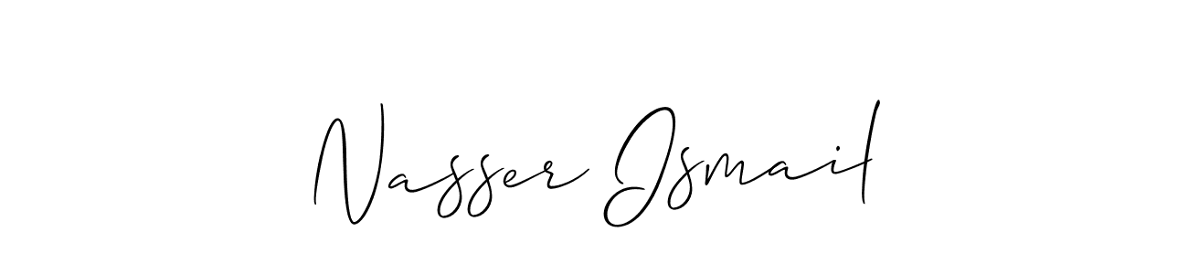 Nasser Ismail stylish signature style. Best Handwritten Sign (Allison_Script) for my name. Handwritten Signature Collection Ideas for my name Nasser Ismail. Nasser Ismail signature style 2 images and pictures png