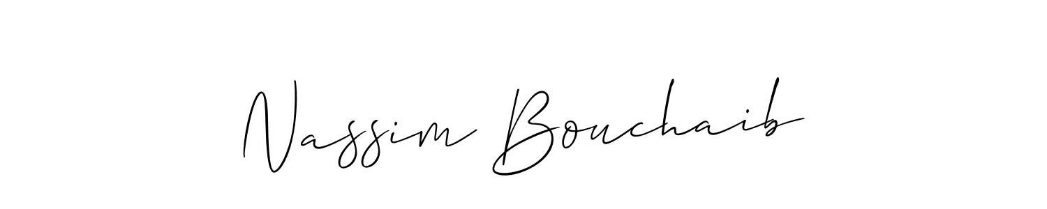 Create a beautiful signature design for name Nassim Bouchaib. With this signature (Allison_Script) fonts, you can make a handwritten signature for free. Nassim Bouchaib signature style 2 images and pictures png