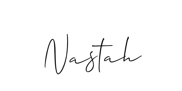 How to make Nastah name signature. Use Allison_Script style for creating short signs online. This is the latest handwritten sign. Nastah signature style 2 images and pictures png