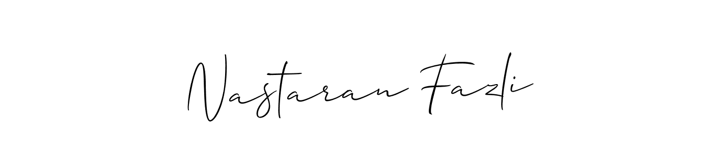 It looks lik you need a new signature style for name Nastaran Fazli. Design unique handwritten (Allison_Script) signature with our free signature maker in just a few clicks. Nastaran Fazli signature style 2 images and pictures png