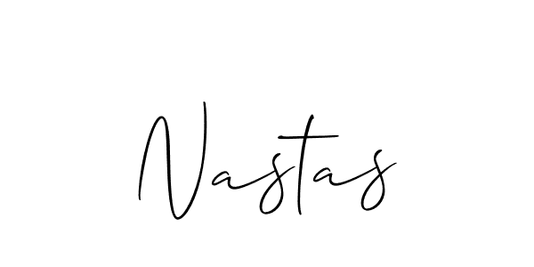 Nastas stylish signature style. Best Handwritten Sign (Allison_Script) for my name. Handwritten Signature Collection Ideas for my name Nastas. Nastas signature style 2 images and pictures png