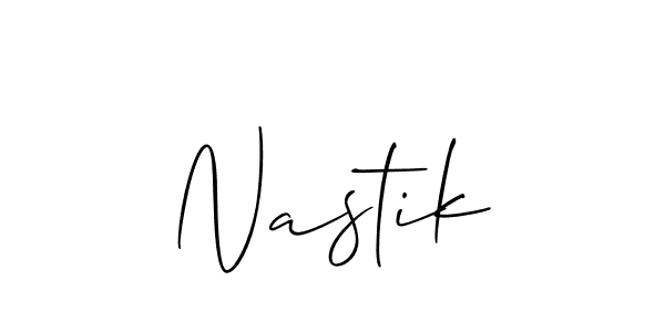 The best way (Allison_Script) to make a short signature is to pick only two or three words in your name. The name Nastik include a total of six letters. For converting this name. Nastik signature style 2 images and pictures png