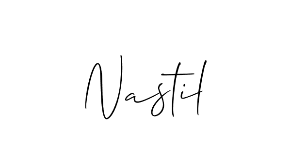 How to Draw Nastil signature style? Allison_Script is a latest design signature styles for name Nastil. Nastil signature style 2 images and pictures png