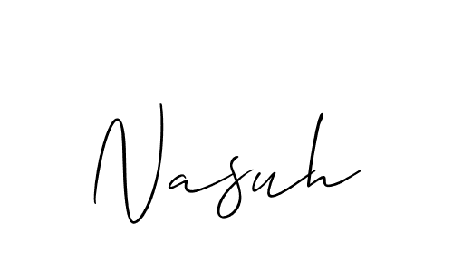 Also we have Nasuh name is the best signature style. Create professional handwritten signature collection using Allison_Script autograph style. Nasuh signature style 2 images and pictures png