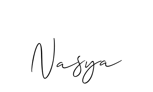 Create a beautiful signature design for name Nasya. With this signature (Allison_Script) fonts, you can make a handwritten signature for free. Nasya signature style 2 images and pictures png