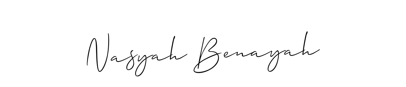 Here are the top 10 professional signature styles for the name Nasyah Benayah. These are the best autograph styles you can use for your name. Nasyah Benayah signature style 2 images and pictures png